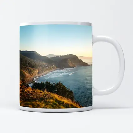 Oregon Coast Cliffs Golden Hour Sunset