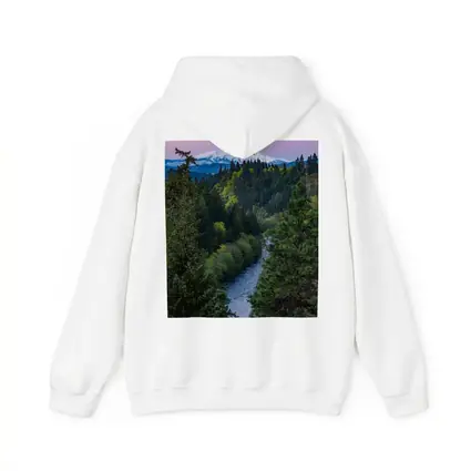 Mount Hood Snow Peak River Forest Sunset