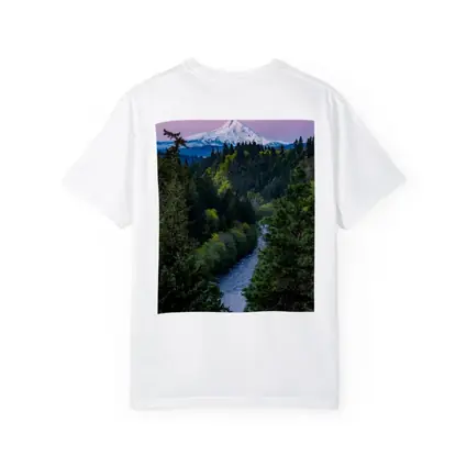 Mount Hood Snow Peak River Forest Sunset