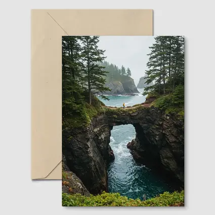 Natural Rock Arch Oregon Coastal Forest