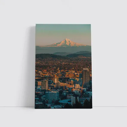 Portland City Skyline Mount Hood Oregon