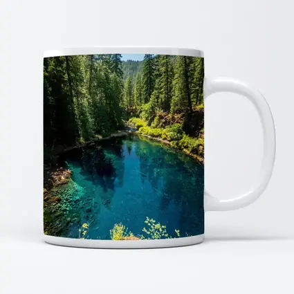 Crystal Blue Forest River Oregon Nature