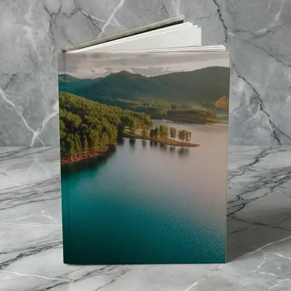 Aerial Teal Lake Forest Mountains Landscape View