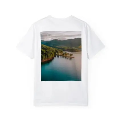 Aerial Teal Lake Forest Mountains Landscape View