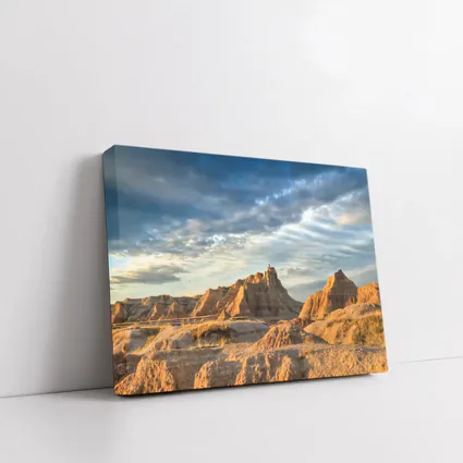 Badlands National Park Rocky Formations Dramatic Sky