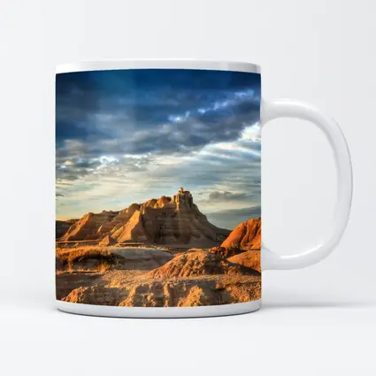 Badlands National Park Rocky Formations Dramatic Sky