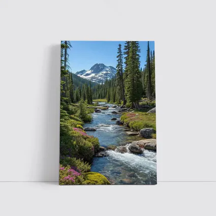 Mountain Stream Rocky Alpine Forest Landscape