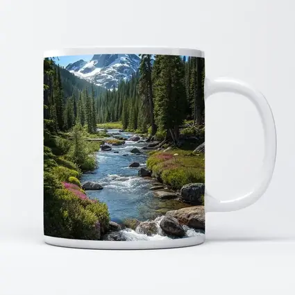 Mountain Stream Rocky Alpine Forest Landscape