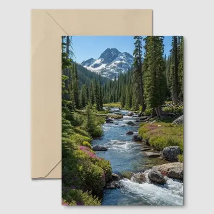Mountain Stream Rocky Alpine Forest Landscape