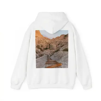 Badlands Canyon Hiker Wooden Ladder Desert