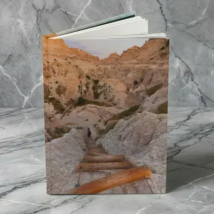 Badlands Canyon Hiker Wooden Ladder Desert