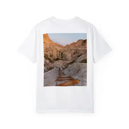 Badlands Canyon Hiker Wooden Ladder Desert