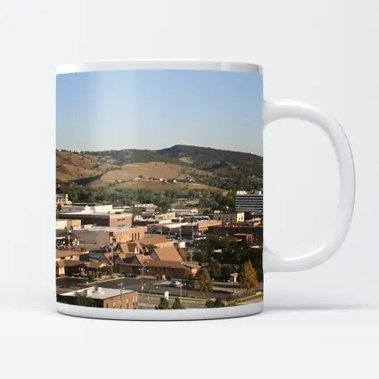 Rapid City Downtown Skyline Hills Aerial View