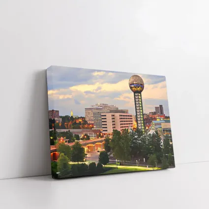 Knoxville Tennessee Sunsphere Skyline Dusk View