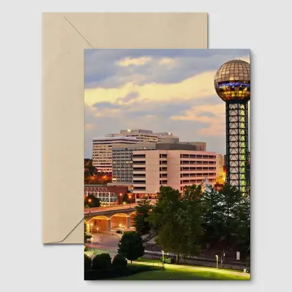 Knoxville Tennessee Sunsphere Skyline Dusk View