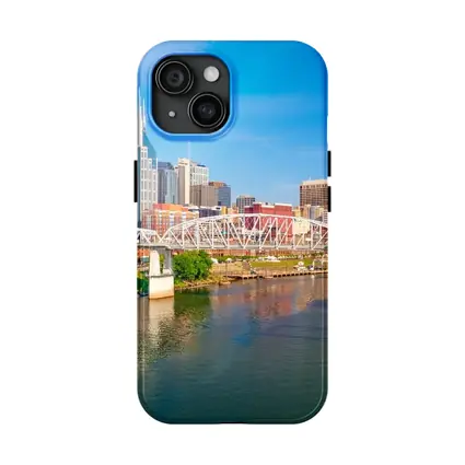 Nashville Skyline Cumberland River Bridge View