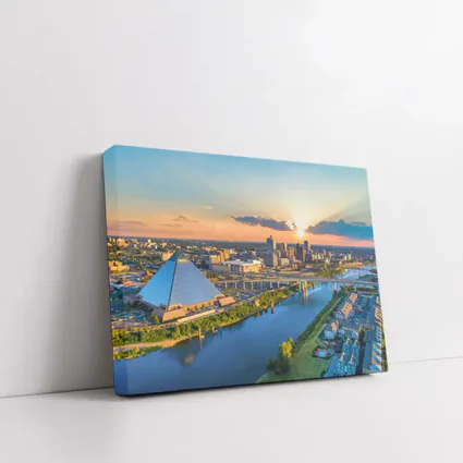Memphis Pyramid Skyline Aerial Sunset View