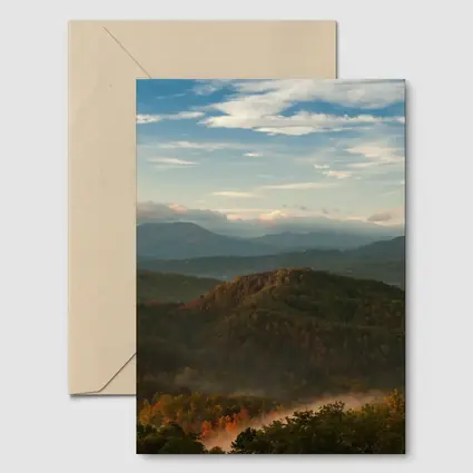 Smoky Mountains Autumn Mist Rolling Hills