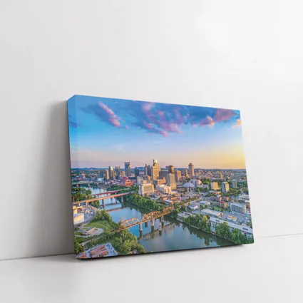 Nashville Skyline Aerial View at Sunset