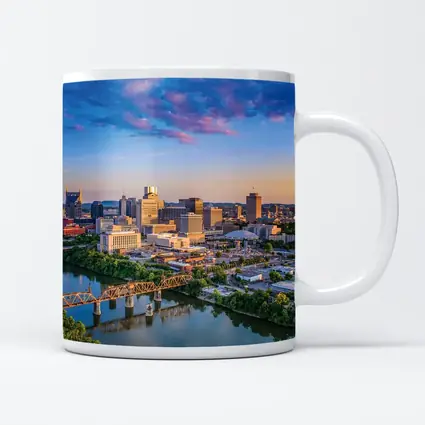 Nashville Skyline Aerial View at Sunset