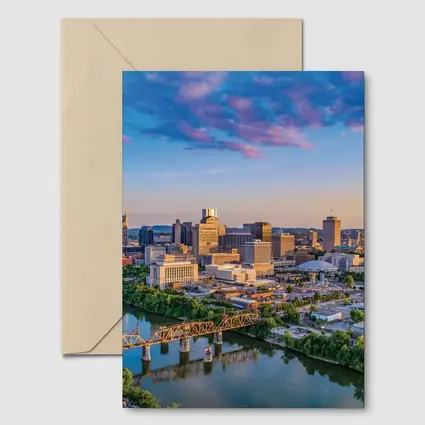Nashville Skyline Aerial View at Sunset