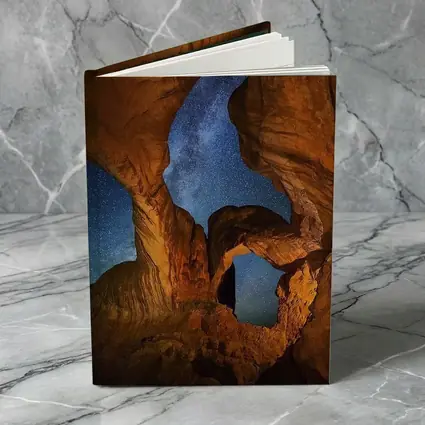 Double Arch Rock Milky Way Night Sky