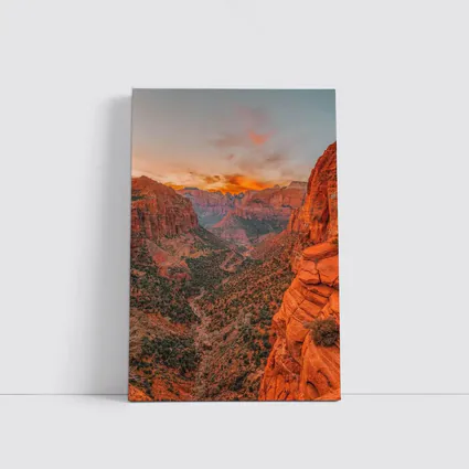 Zion Canyon Sunset Red Rock Overlook