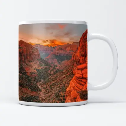 Zion Canyon Sunset Red Rock Overlook