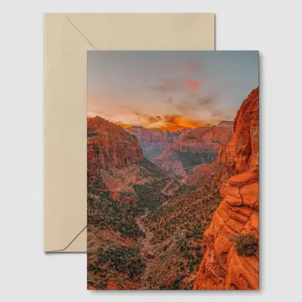 Zion Canyon Sunset Red Rock Overlook
