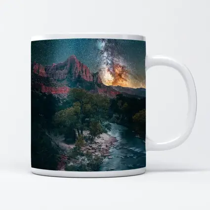 Zion Canyon Milky Way Starry Night Sky