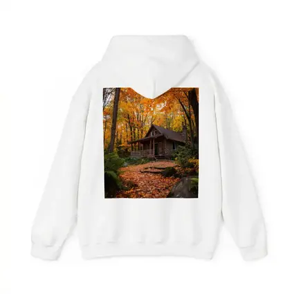 Rustic Stone Cabin Autumn Forest Path