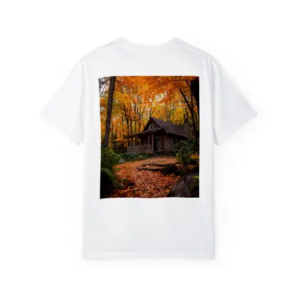 Rustic Stone Cabin Autumn Forest Path