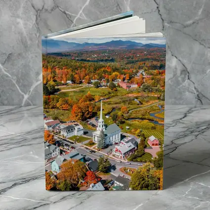 Stowe Vermont Aerial View Autumn Colors