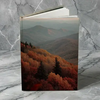 Autumn Mountain Forest Layers Misty Ridgeline