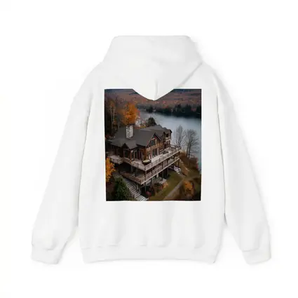 Luxury Lake House Autumn Forest Aerial View