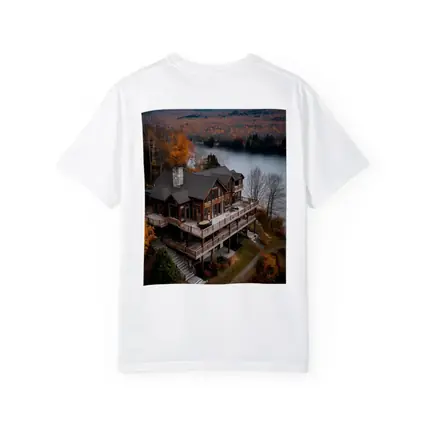 Luxury Lake House Autumn Forest Aerial View