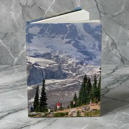 Mount Rainier Glacier Hikers Pine Trees
