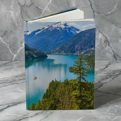 Turquoise Mountain Lake Forest Aerial View