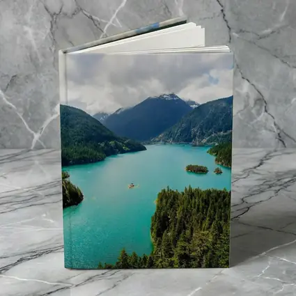 Turquoise Mountain Lake Aerial Forest View