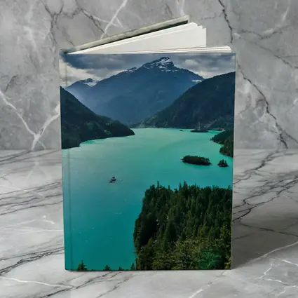 Turquoise Mountain Lake Forest Aerial View