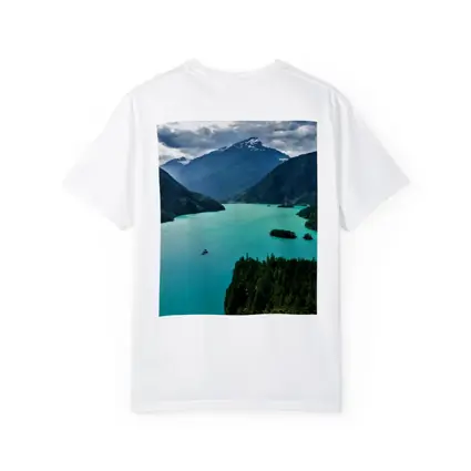 Turquoise Mountain Lake Forest Aerial View