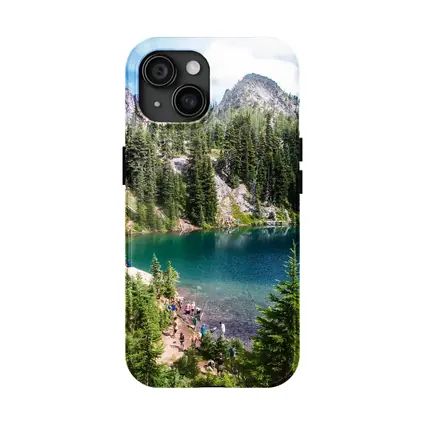 Alpine Lake Rocky Mountain Forest Hikers