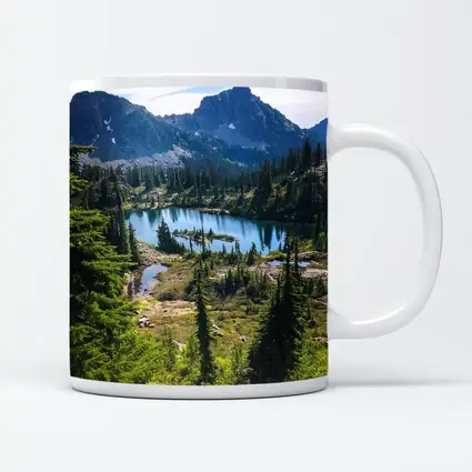 Alpine Lake Mountains Pine Forest Landscape