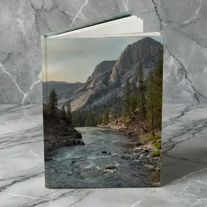 Mountain River Valley Pine Trees Landscape