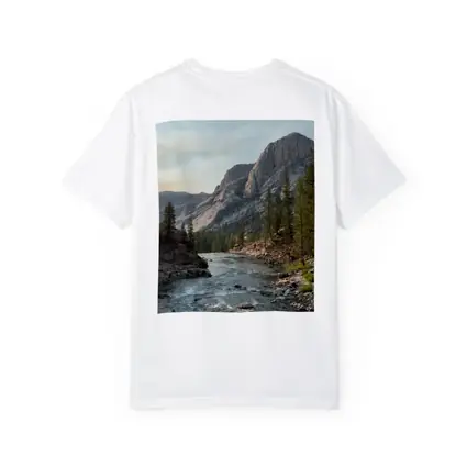 Mountain River Valley Pine Trees Landscape