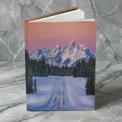 Snow Road Grand Teton Mountains Pink Sky