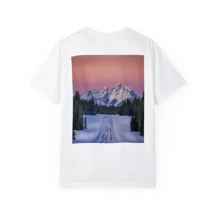 Snow Road Grand Teton Mountains Pink Sky