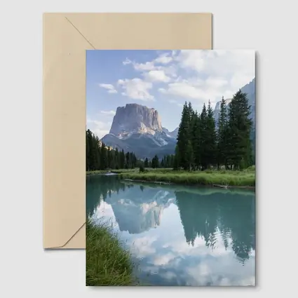 Rocky Mountain Lake Forest Reflection Landscape