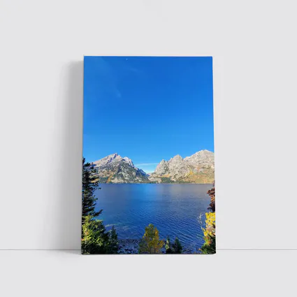 Grand Teton Mountains Blue Lake Autumn View