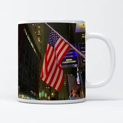 American Flag New York City Night Street